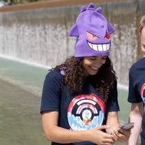 Pokemon peripheral Geng Ghost knitted cold hat Pokémon Elf Ball short-sleeved loose t-shirt round neck cartoon top