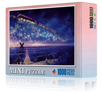 High difficulty Mini 1000 pieces jigsaw puzzle adult decompression turquoise toy cartoon Cartoon Gift Starry Sky