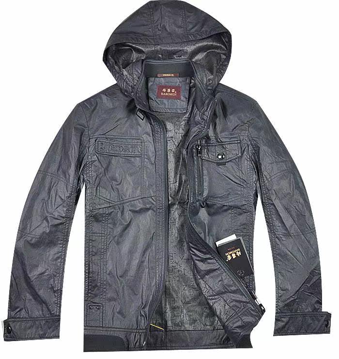 包邮正品培罗蒙夹克男装春秋款外套纯棉面料带帽(可拆卸)经典款