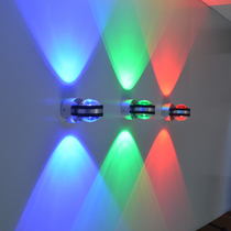 Simple LED wall lamp Aisle lamp Crystal lamp Background wall lamp Living room bedroom bedside lamp Double head spot light surface installation