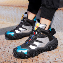 Mai Le couple outdoor hiking shoes mens mountaineering shoes womens autumn and winter high-top colorful leather waterproof non-slip mountaineering shoes tide