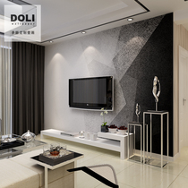 Modern minimalist geometric TV Background wall wallpaper Living room Sofa Dining Wall Bu Mural Abstract Black & White Grey 006