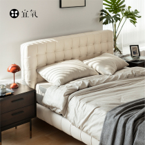 Pleasant Oxygen Cloud Yo-yo Bed Suspended bed Serie type extremely simple genuine leather bed modern minimalist leather bed light and luxurious master bedroom