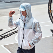OMG Tide brand summer breathable ultra-light hooded sports sunscreen clothes outdoor breathable skin coat mens coat