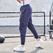 OMG Tide brand spring and autumn running sports leisure Terry lace-up gray sports trousers mens loose tie-up pants