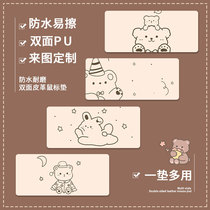 Waterproof leather super large mouse pad laptop keyboard pad book table pad students learning desk pad office desktop home can be customized ins Wind hipster girls game wrist guard