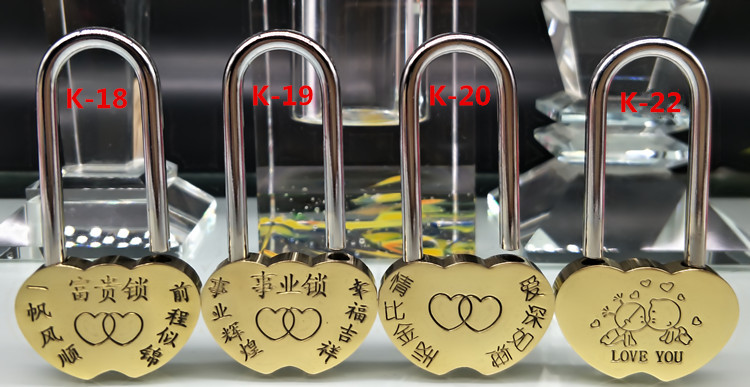 厂家直销同心锁刻字七夕节爱情锁旅游景区祈福锁婚庆用品定制logo