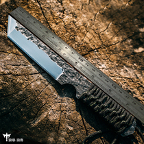 Outdoor knife forged knife straight knife field survival saber self-defense geometric knife tritium gas portable high hardness knife