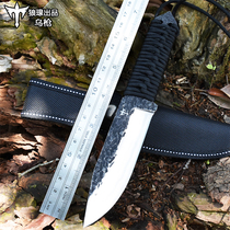 Knife outdoor self-defense forging knife tactical military straight knife saber high hardness knife field survival forge knife