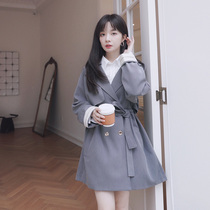 Leigh Playful Womens Spring Autumn Clothing Popular New Little Sub Students Loose 100 hitch to collect waist Inn Wind Short Jacket Tide