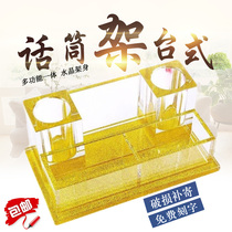 Microphone stand Crystal wireless microphone desktop stand KTV night scene desktop handheld microphone stand Glass microphone stand