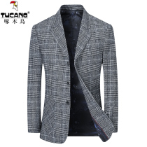 Woodpecker suit mens jacket middle-aged suit mens single west top autumn new business casual convenient west free ironing