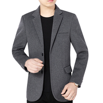 Woodpecker dad autumn wool coat middle-aged loose coat top Autumn and winter mens casual blazer