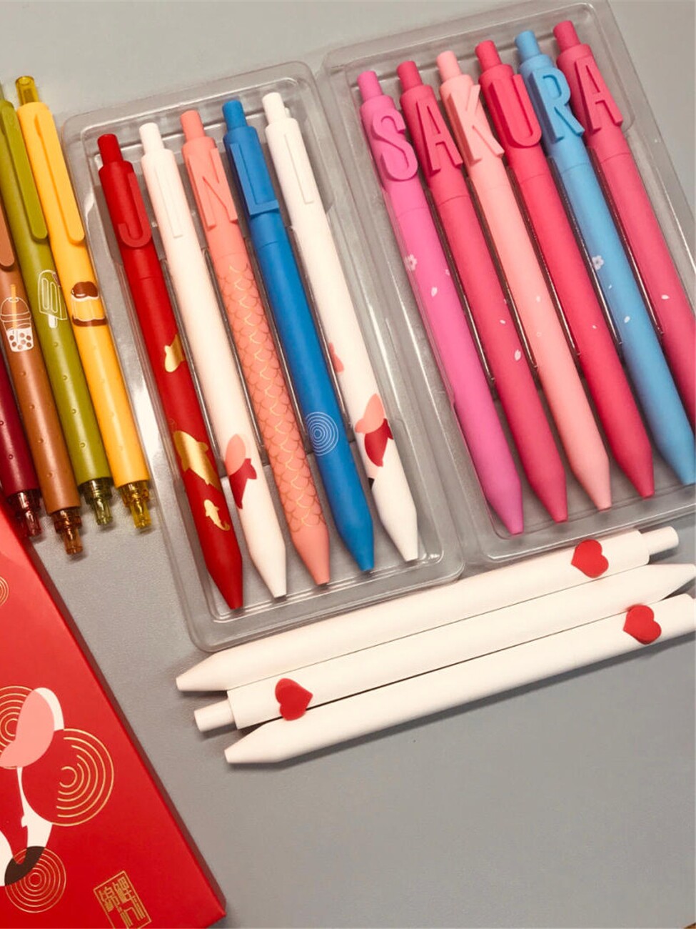 kaco限定樱花字母笔按动中性笔-honey鑫儿
