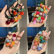 Head rope 2021 New leather fascia hair net red temperamental head decoration bursting horse tail head flower hair ring ornament hair rope