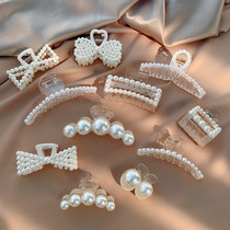 Temperament Pearl Grip Clip Hair Clip Rear Brain Spoon Netting Red 2021 New Hair Clip Head Adorned South Korea Shark Hair Grab