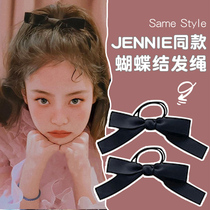 jennie same black butterfly knot hair rope female summer hair clip rear brain spoon Korean web red head decorated with big card