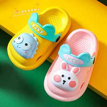 Hong Kong childrens hole shoes summer boys cartoon soft bottom non-slip Baotou beach shoes Girls baby cool slippers