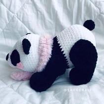 Crochet graph decontrol (Giant Panda With Butt) Mao Line Handmade Knitted Doll Tutorial without video Non-finished product