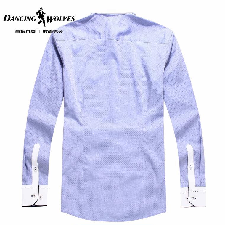 商场同款与狼共舞衬衫2015冬季新款男装纯棉男士衬衣671505004