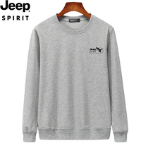 JEEP spring new mens long sleeve round neck top casual cotton Joker spring dress pullover sweater mens