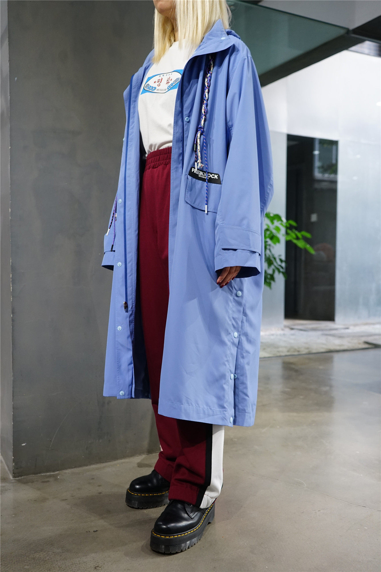 freiknock   尼龙长款风衣(两色)