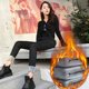 Plus velvet elastic waist jeans female was thin tight 2019 new winter pants feet Slim pencil student Plus velvet elastic waist jeans female was thin tight 2019 new winter pants feet Slim pencil student