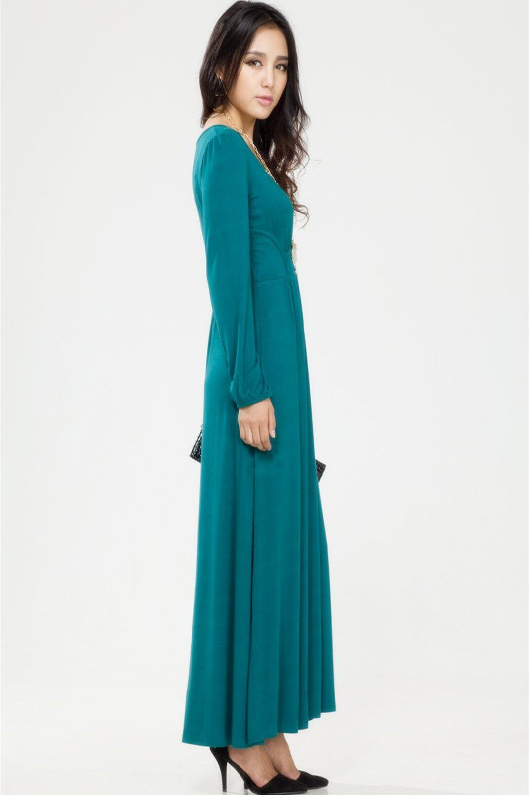 修身显瘦波西米亚大码打底连衣长裙女 本款属于【美欧衣坊】大码女装