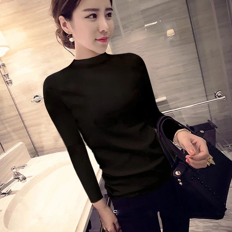images 22:Pure cotton black undershirt female long sleeve low-collar autumn winter t-shirt mounted with a hundred-duty shirt v-collar autumn clothes tight body tide images 22:Pure cotton black undershirt female long sleeve low-collar autumn winter t-shirt mounted with a hundred-duty shirt v-collar autumn clothes tight body tide