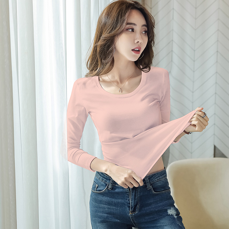 images 8:Under-shirt female long sleeve autumn winter 2021 new pure cotton tight white T-shirt female Han Fan's low-collar top images 8:Under-shirt female long sleeve autumn winter 2021 new pure cotton tight white T-shirt female Han Fan's low-collar top