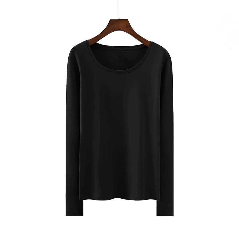 images 14:Tall-collar bottom shirt female autumn 2022 new tide autumn coat wearing a large size and thick long-sleeved pile top images 14:Tall-collar bottom shirt female autumn 2022 new tide autumn coat wearing a large size and thick long-sleeved pile top