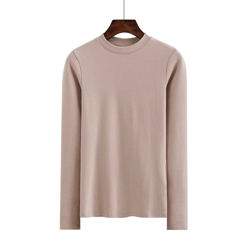 images 8:Tall-collar bottom shirt female autumn 2022 new tide autumn coat wearing a large size and thick long-sleeved pile top images 8:Tall-collar bottom shirt female autumn 2022 new tide autumn coat wearing a large size and thick long-sleeved pile top