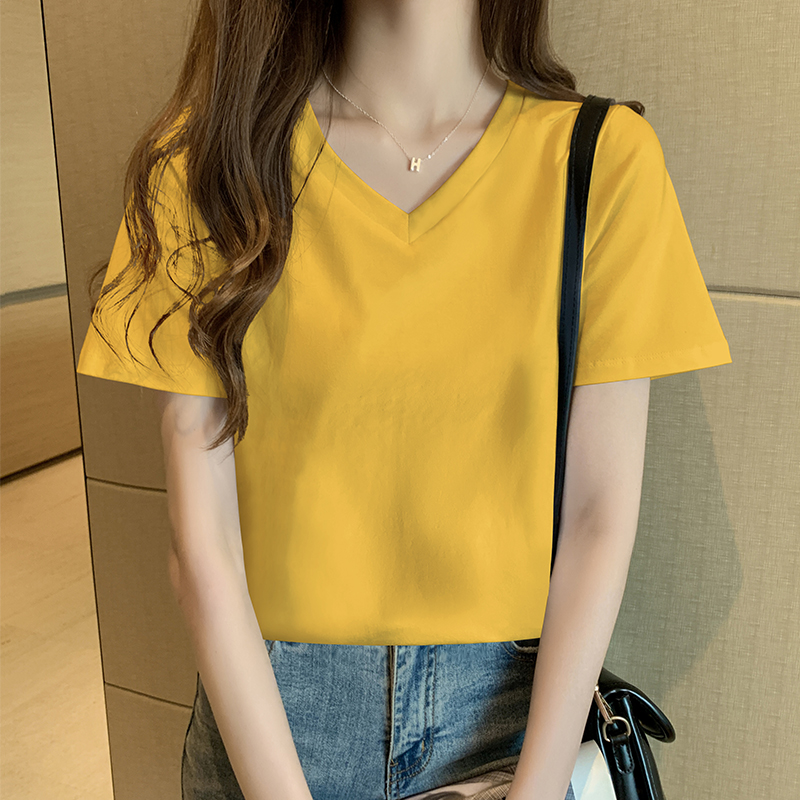 images 15:Pure cotton white t-shirt short sleeve summer 2022 new loose thin-dressed undershirt t ⁇ built-in pure-colored thin top images 15:Pure cotton white t-shirt short sleeve summer 2022 new loose thin-dressed undershirt t ⁇ built-in pure-colored thin top