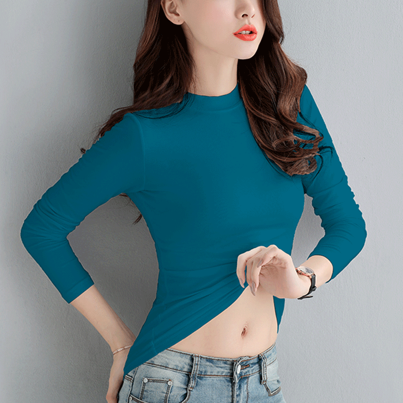 images 16:Sleeved t-shirts in half-high-collar seven-point fashionable undershirt 2022 new yawning sweaty shirt ⁇ Autumn images 16:Sleeved t-shirts in half-high-collar seven-point fashionable undershirt 2022 new yawning sweaty shirt ⁇ Autumn