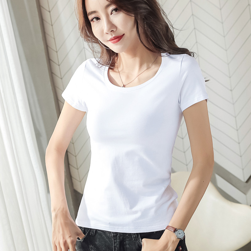 images 6:Early autumn new short-sleeved t-shirt girl 2022 Korean version half-high-collar body tender pure cotton T hundred top-hit bottom shirt images 6:Early autumn new short-sleeved t-shirt girl 2022 Korean version half-high-collar body tender pure cotton T hundred top-hit bottom shirt