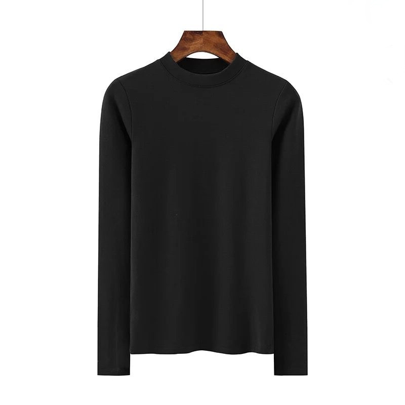 images 12:Tall-collar bottom shirt female autumn 2022 new tide autumn coat wearing a large size and thick long-sleeved pile top images 12:Tall-collar bottom shirt female autumn 2022 new tide autumn coat wearing a large size and thick long-sleeved pile top