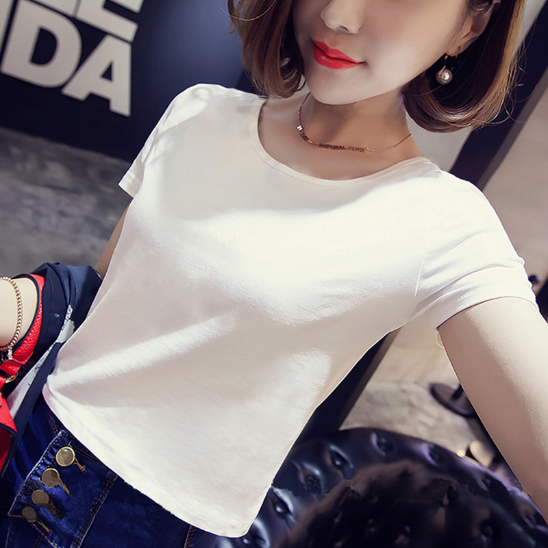 images 0:2022 new navel top black short-sleeved t-shirt short female leaked belly button high-waist compassionate body repair pure cotton images 0:2022 new navel top black short-sleeved t-shirt short female leaked belly button high-waist compassionate body repair pure cotton