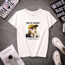 summer 2021 new ins pure cotton white short-sleeved t-shirt women loose Korean version wild net red top base shirt tide