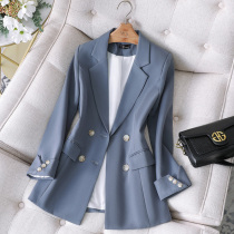 Blue suit jacket womens new Korean style temperament ladies top small large size loose autumn casual suit