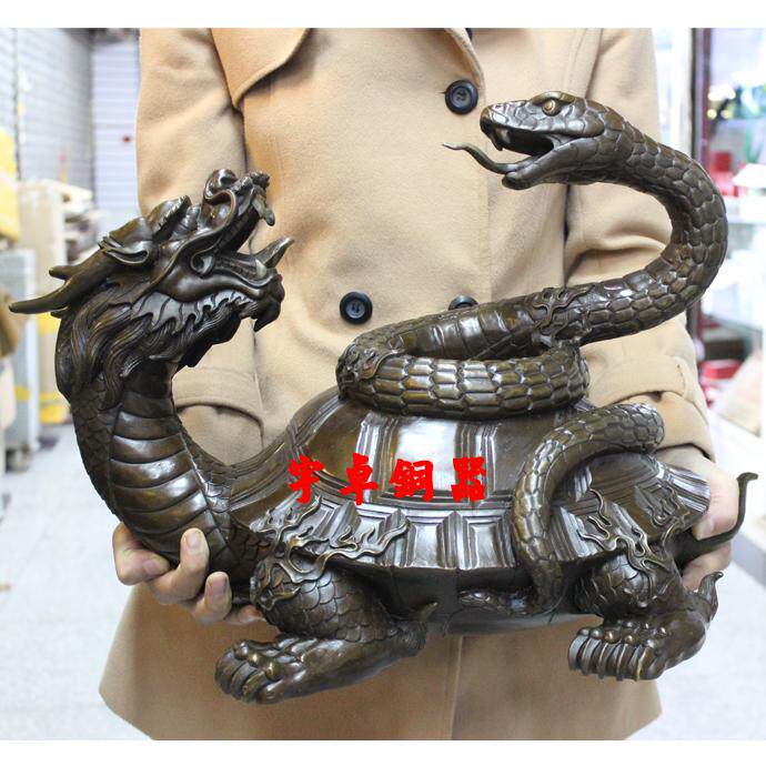 宇卓铜器 玄武龟蛇四大神兽四象之一 铜玄武摆件