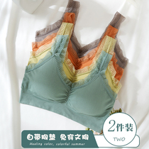 Beauty back bra vest underwear women without steel ring net red explosion sling chest hair wrap breast lace summer