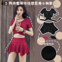 Lidai swimsuit womens split two-piece conservative sexy thin chest steel support gathered small fragrant hot spring swimsuit