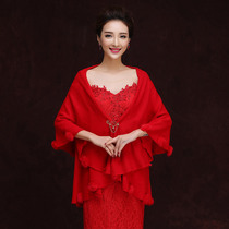 2020 new fashion imitation cashmere knitted wool shawl double-layer enlarged Daily wedding evening dress warm coat