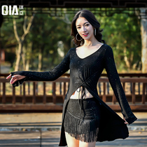 Qia belly dance 2021 new suit practice suit Modal long sleeve Oriental dance dance suit summer performance suit