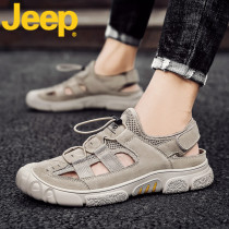 jeep jeep sandals mens slippers men summer wear 2021 new personality driving leather sandals mens tide