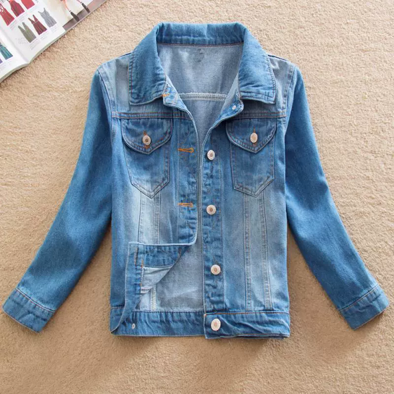 Quần áo phụ nữ mới mùa xuân và mùa thu phong cách mới tay ngắn mỏng và cá tính áo khoác denim kết hợp hàng đầu - Áo khoác ngắn