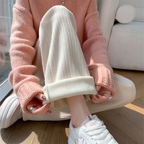 Qianxi clothing homemade (super warm three pants length) winter plus velvet chenille slim mopping casual pants