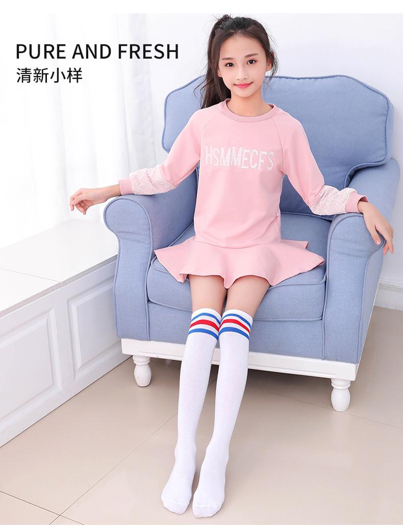 儿童中筒袜女童长筒袜过膝盖夏季薄款足球纯棉半高筒袜宝宝长袜子