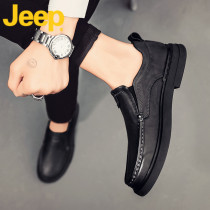 jeep gip leather shoes men business positive dress Inlan genuine leather wave shoes casual beans shoes mens shoes summer breathable