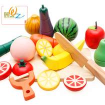 Wooden Chechele Magnetic Fruits Vegetable Chopped to see Home Kitchen Cut Fruit Toys 2 3 4 years old